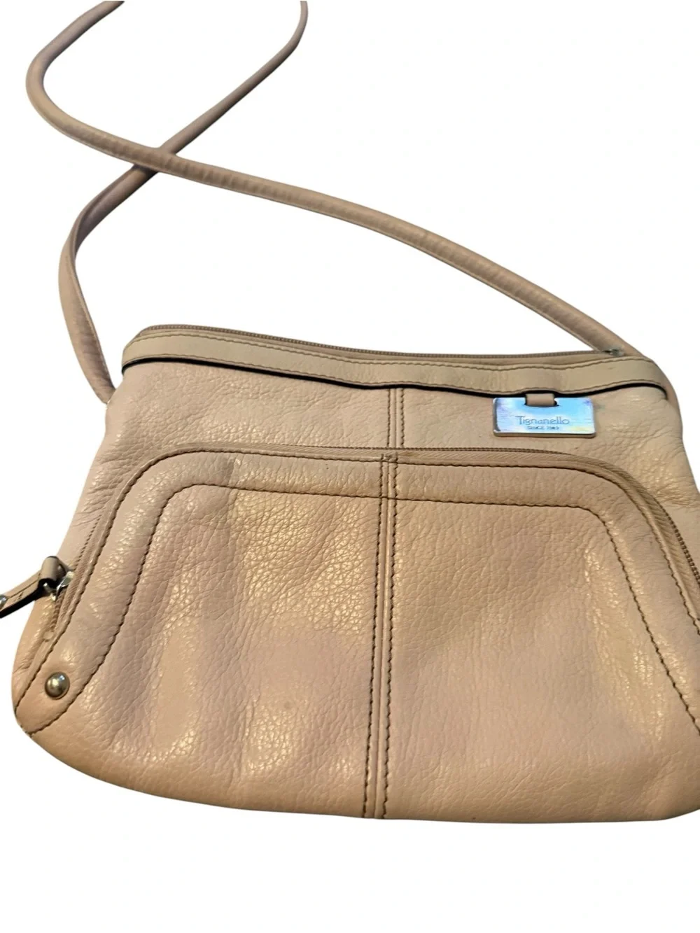 Tignanello Leather Crossbody Bag - Blush Pink